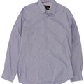 Camisa masculina Ted Baker slim fit tamanho 16 1/2 grande algodão xadrez azul