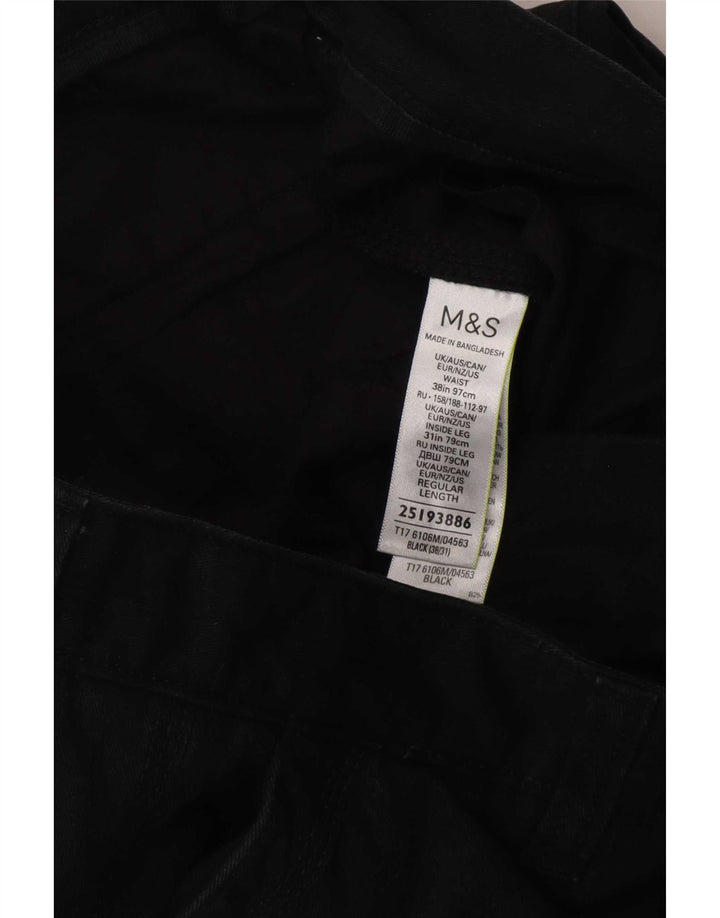 Calça cargo reta masculina Marks & Spencer W38 L31 algodão preto