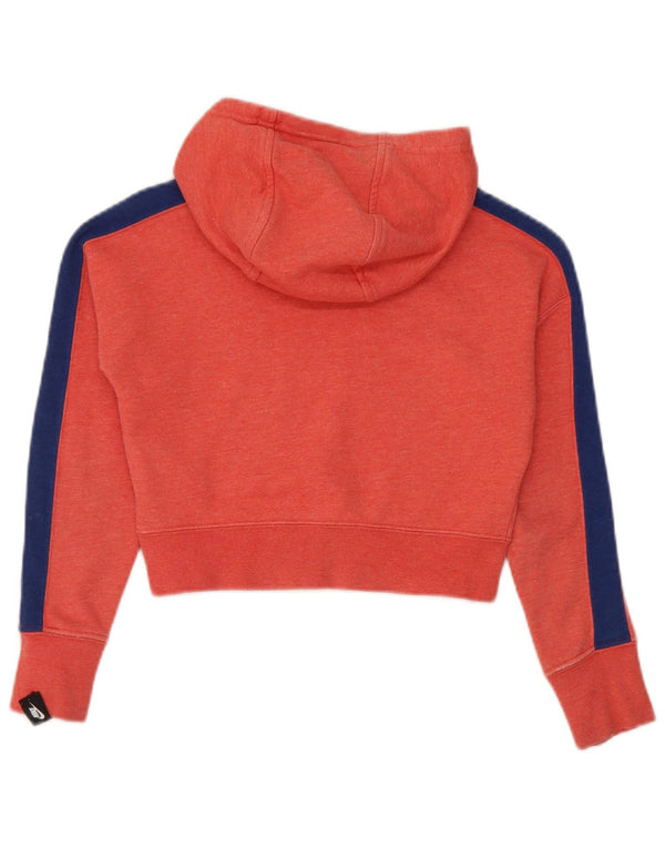 Suéter Nike feminino Crop Graphic com capuz 8-9 anos pequeno algodão vermelho