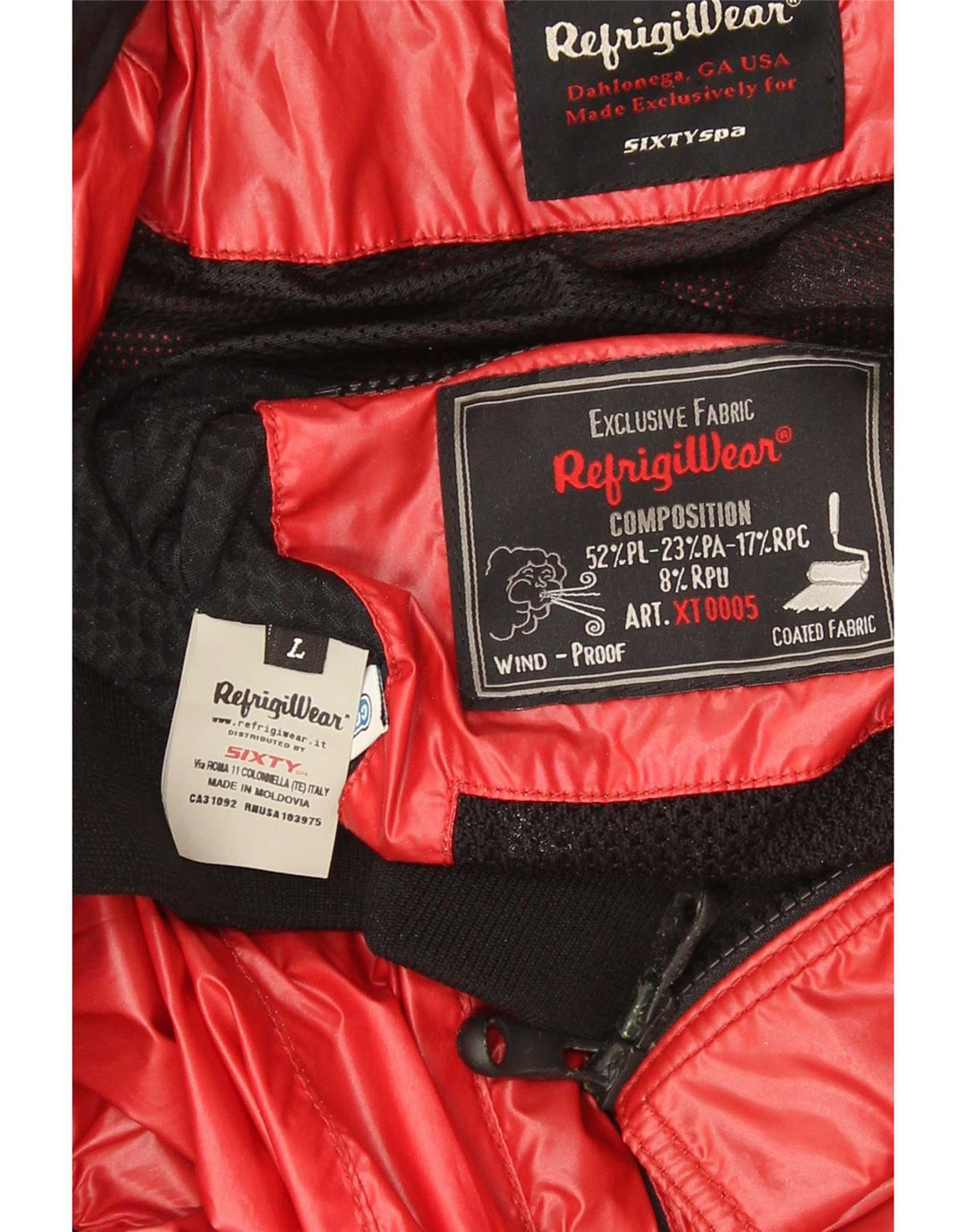 Jaqueta bomber masculina Refrigiwear Sixty spa UK 40 grande bloco vermelho