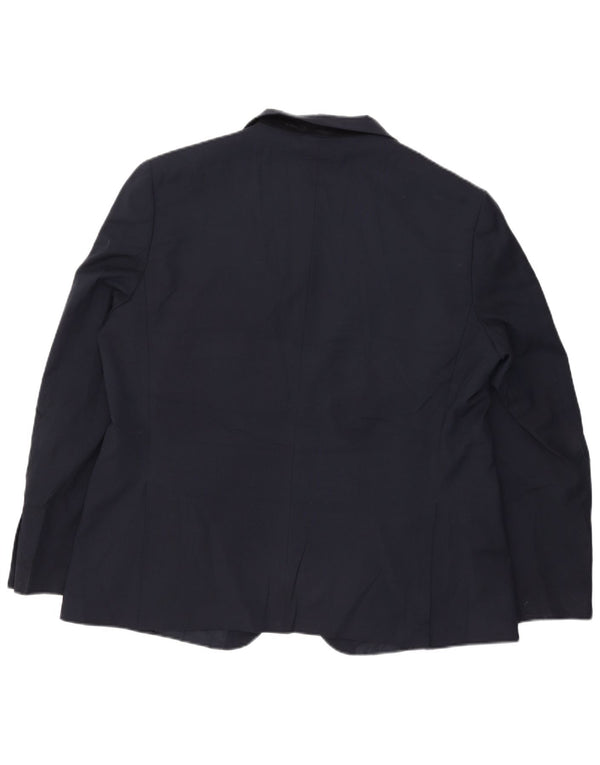 Jaqueta blazer masculina de 2 botões Marks & Spencer Reino Unido 46 3XL azul marinho poliéster