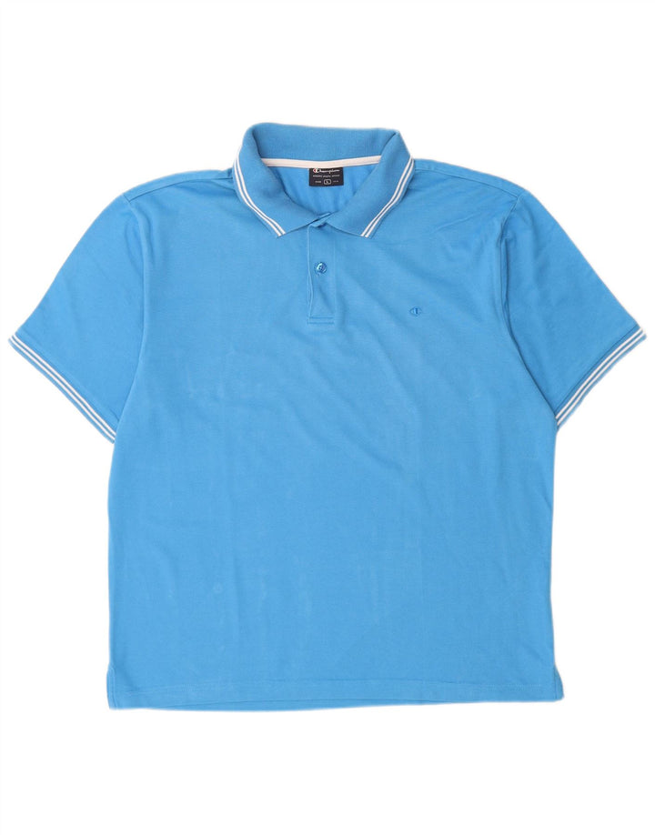 Camisa polo masculina Champion grande algodão azul