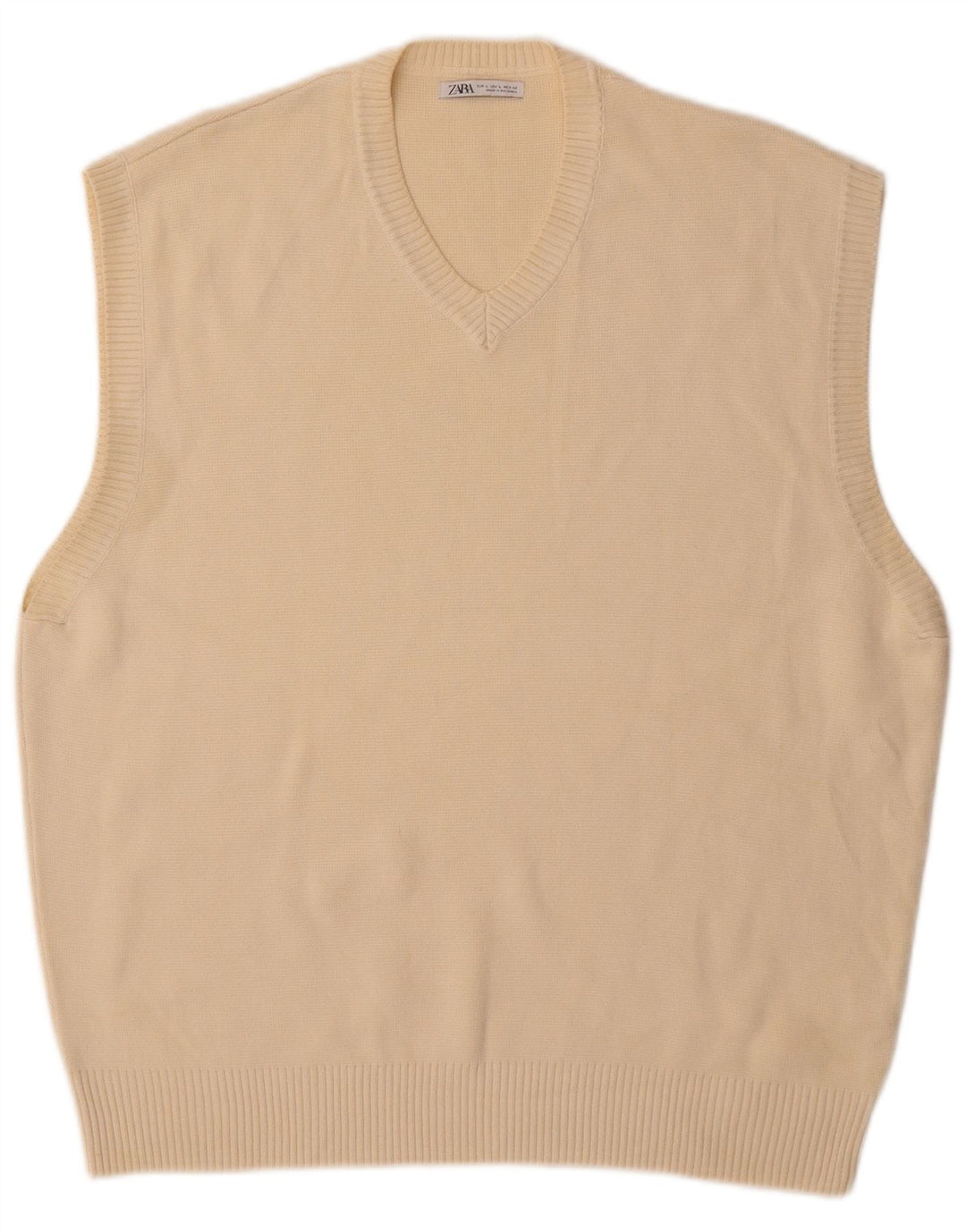 Regata masculina Zara com colete grande de algodão bege