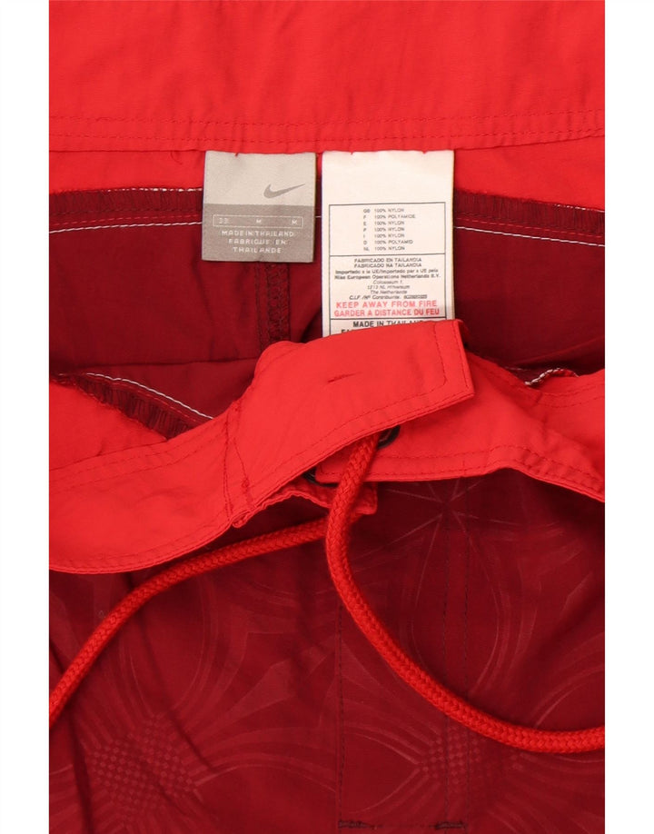 Shorts de natação masculinos Nike médio vermelho floral nylon