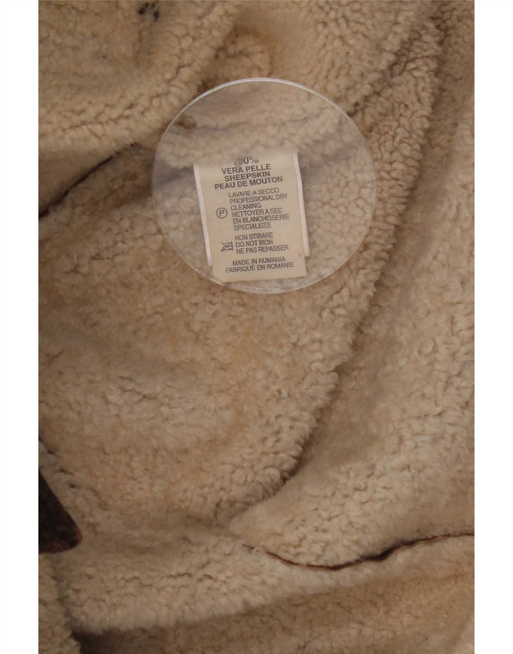 Jaqueta masculina Marlboro Classics Shearling Reino Unido 42 XL pele de carneiro marrom