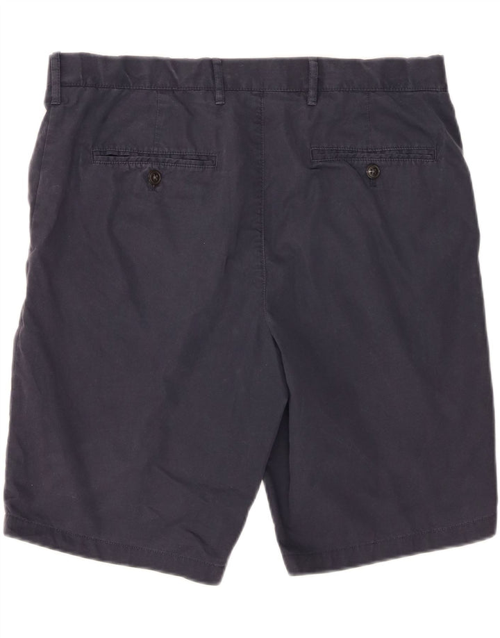Shorts chino masculino Marks & Spencer W34 grande algodão azul marinho