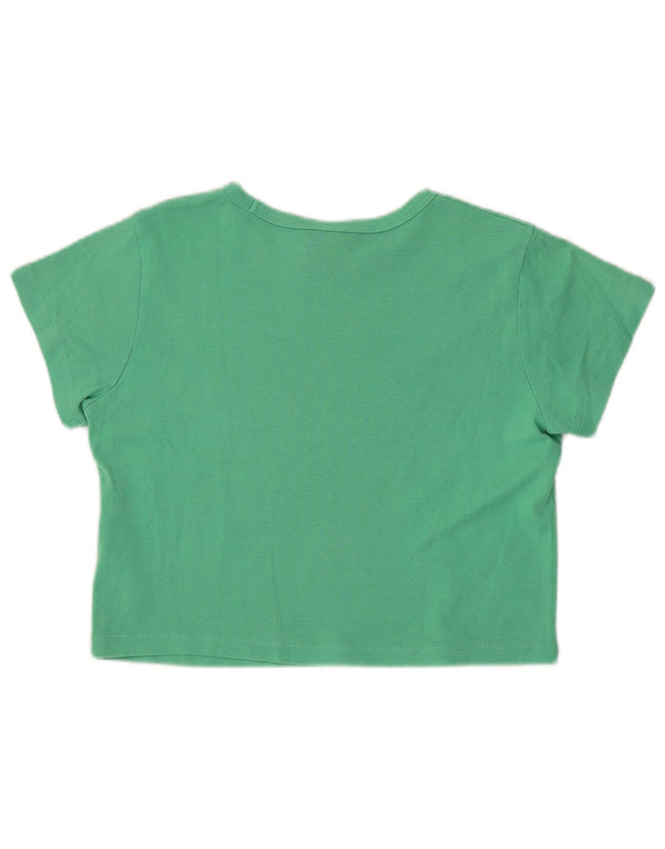 Camiseta Nike Feminina Crop Graphic Top UK 14 Grande Algodão Verde