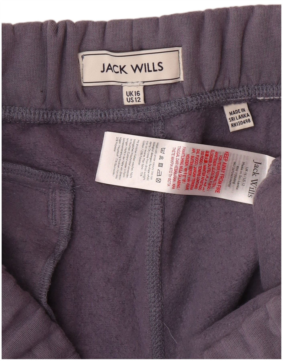 Calça de treino feminina JACK WILLS Joggers Reino Unido 16 grande algodão roxo