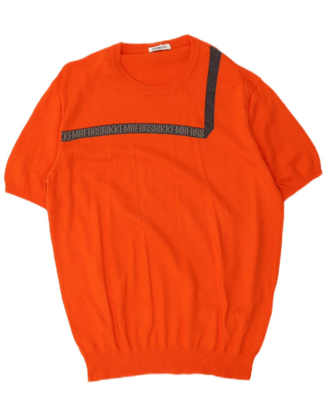 Suéter masculino Bikkembergs com gola redonda e algodão laranja grande