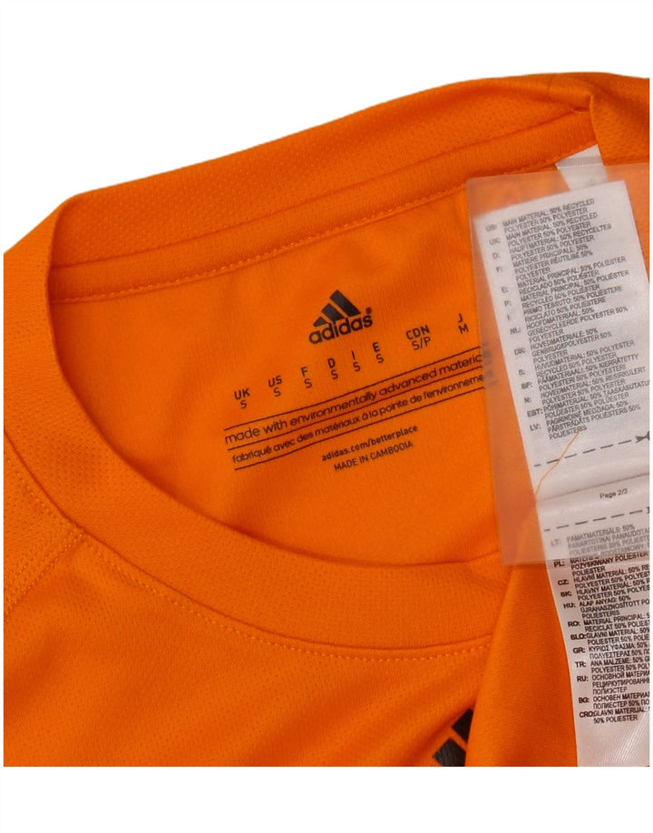 Adidas Mens Climalite Camiseta Top Pequeno Laranja Poliéster