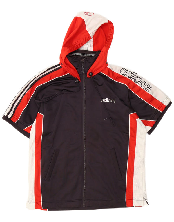 Adidas Mens Hooded Tracksuit Top Jacket UK 34/36 Pequeno Preto Colorblock