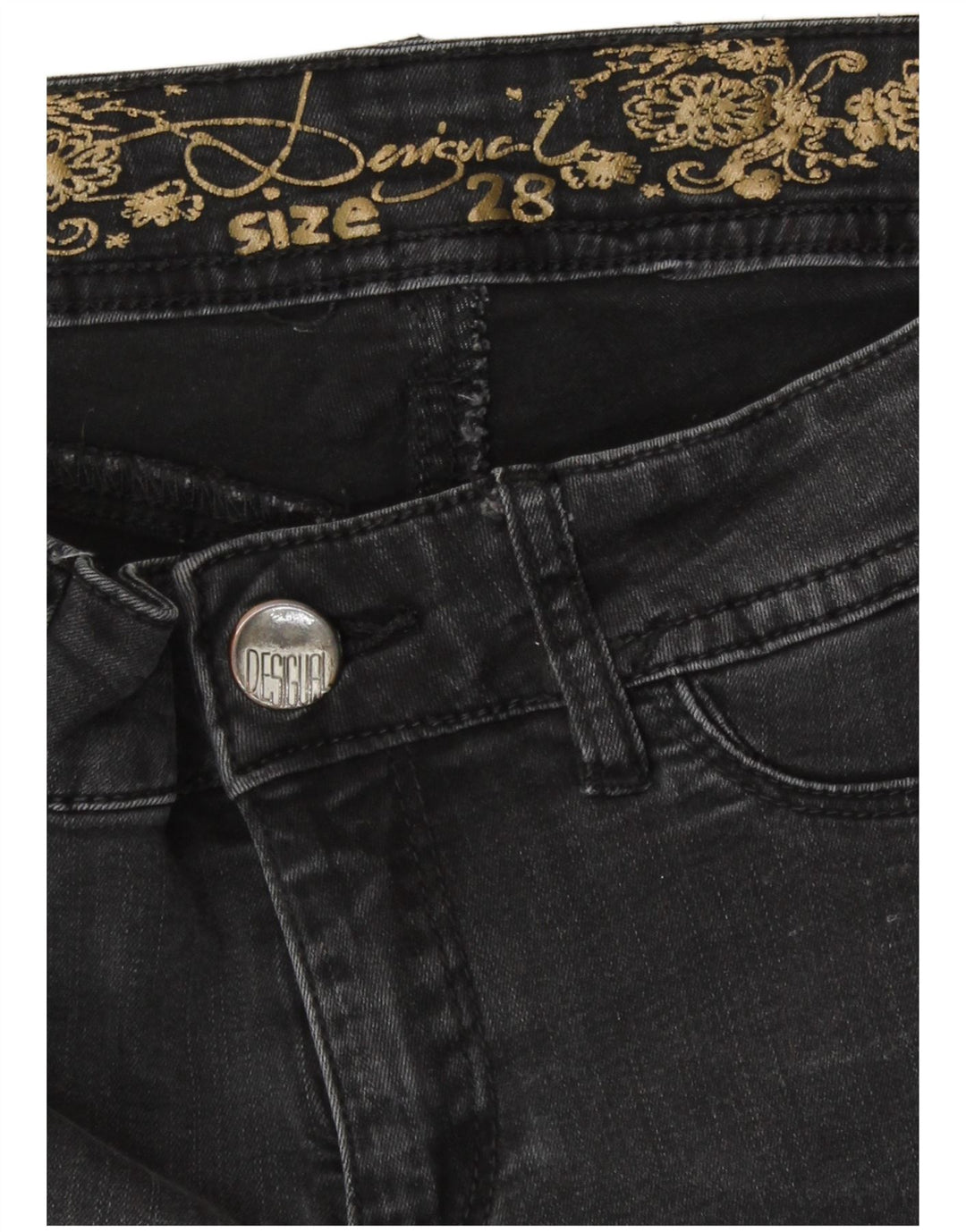 Jeans skinny feminino Desigual W28 L32 cinza
