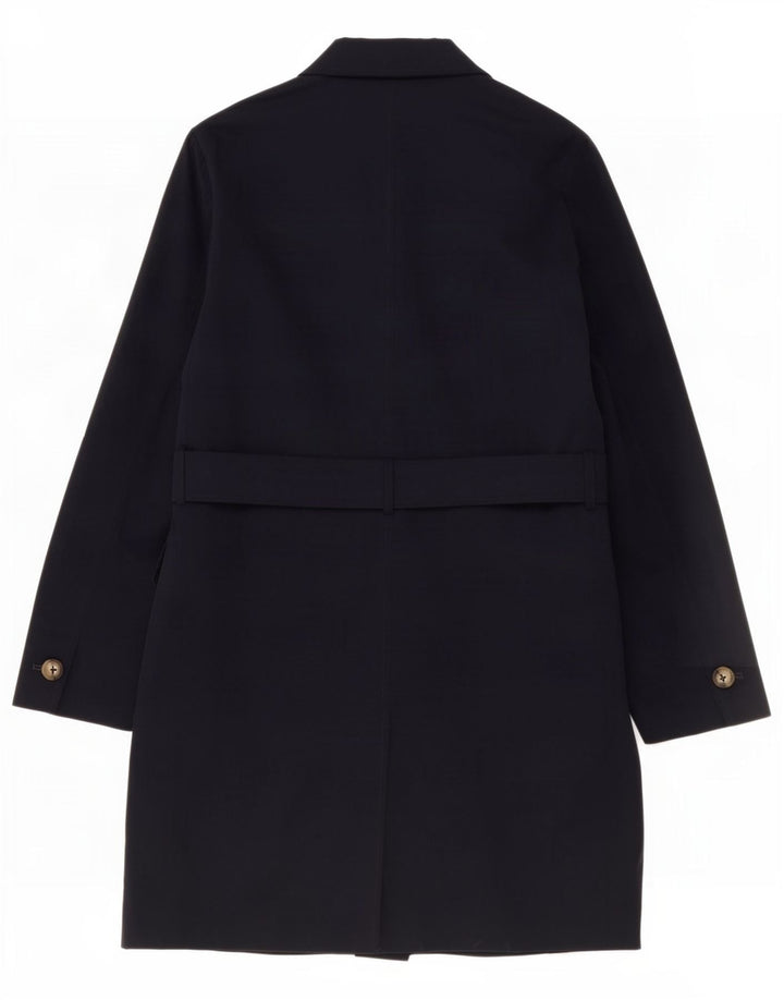 Sobretudo feminino Marks & Spencer UK 10 pequeno poliéster azul marinho