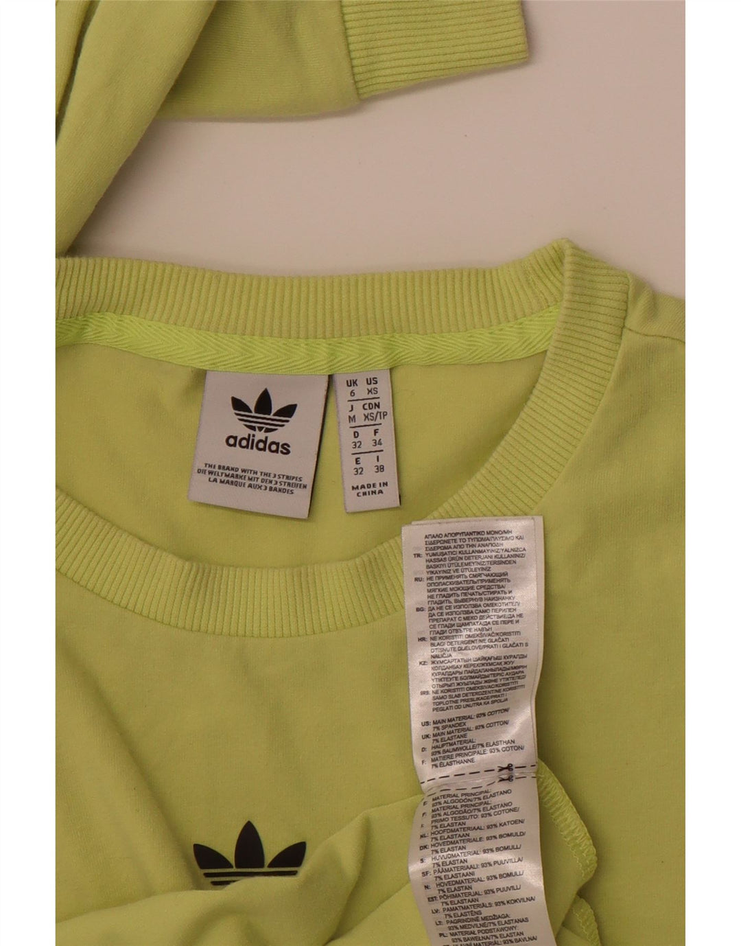 ADIDAS Womens Graphic Top Manga Longa UK 6 XS Verde Algodão