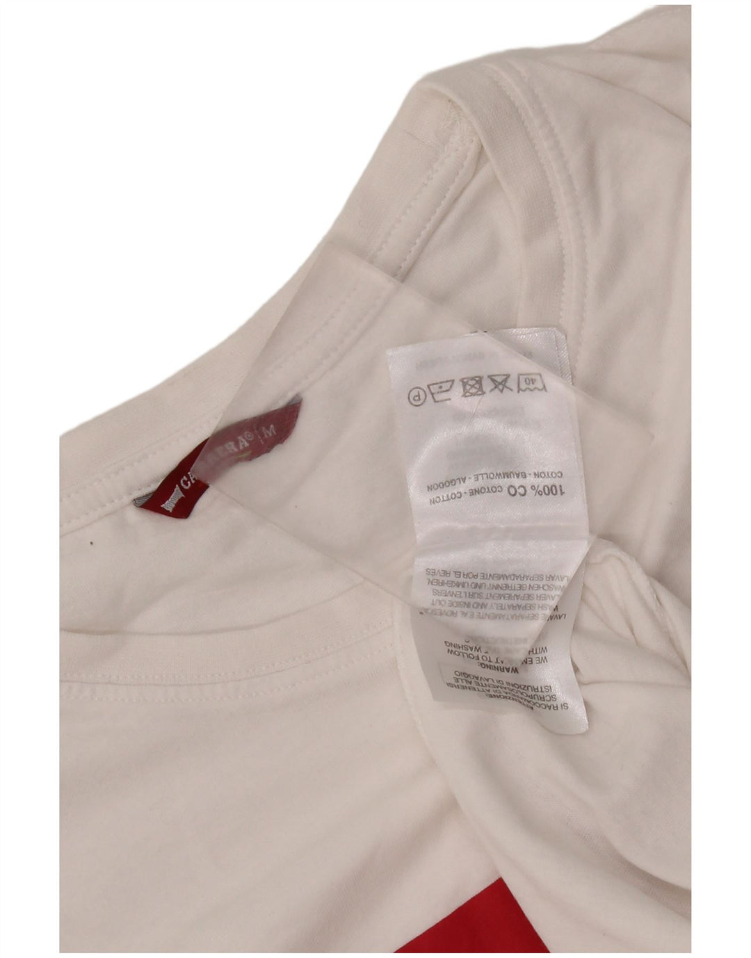 Camiseta gráfica masculina Carrera Top médio algodão branco