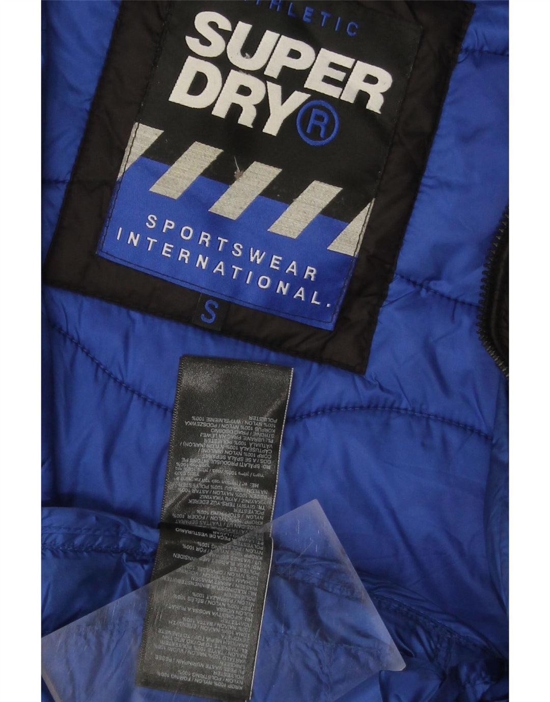 Jaqueta masculina acolchoada com capuz SUPERDRY Reino Unido 36 nylon preto pequeno