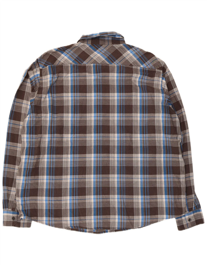 Camisa masculina Wrangler 3XL algodão xadrez marrom