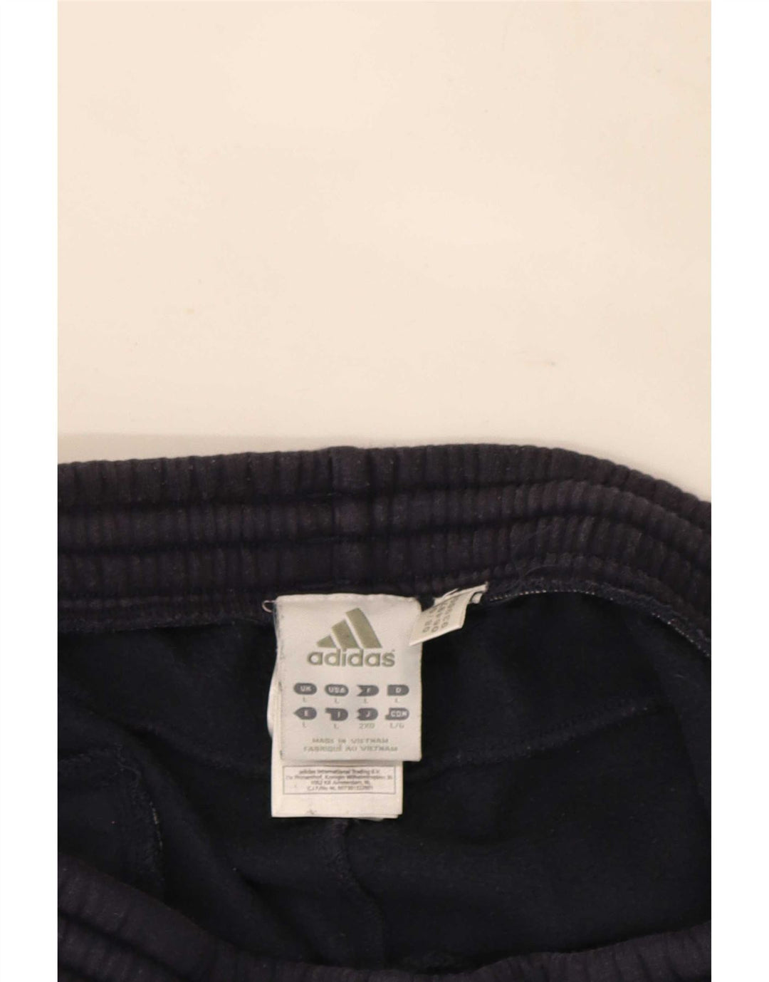 Calça de treino masculina Adidas grande algodão azul marinho