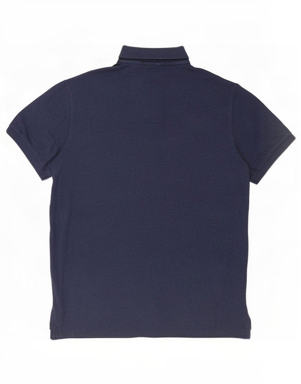 Polo Ralph Lauren Mens Custom Slim Fit Camisa Grande Algodão Azul Marinho