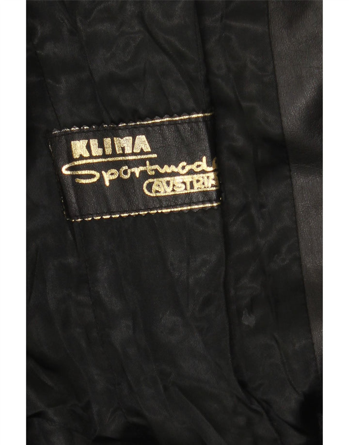 Casaco de couro feminino Klima UK 10 pequeno preto