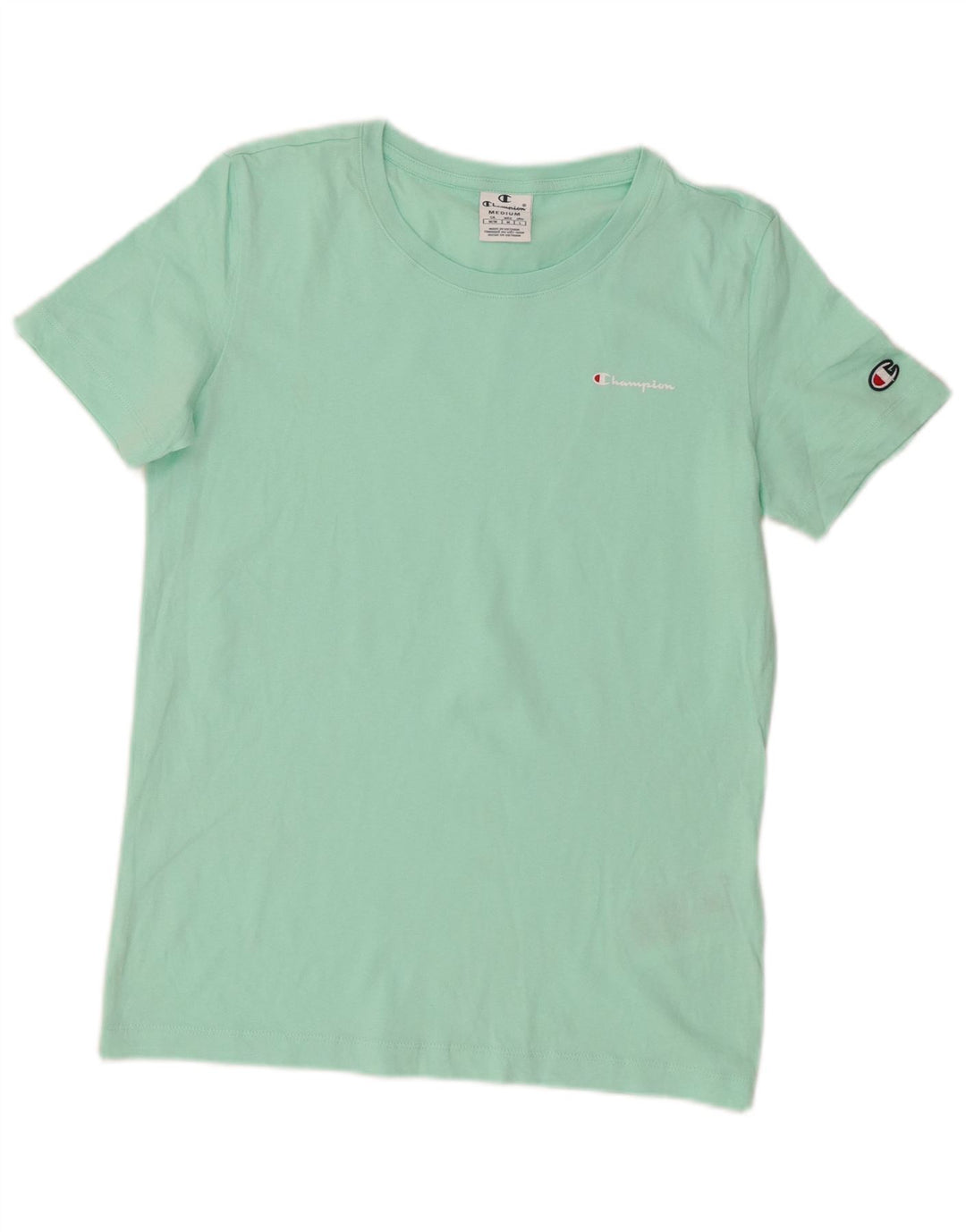 Camiseta feminina Champion UK 12 algodão turquesa médio