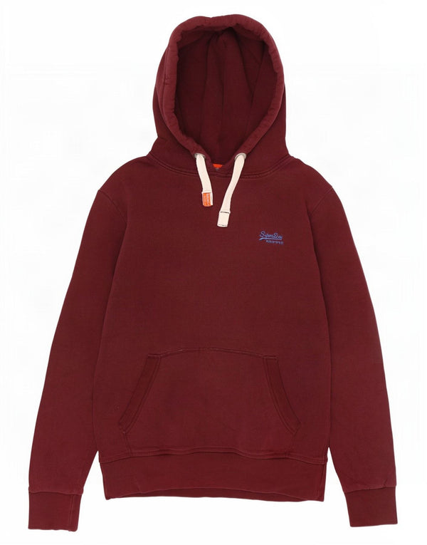 Suéter com capuz masculino Superdry grande algodão Borgonha
