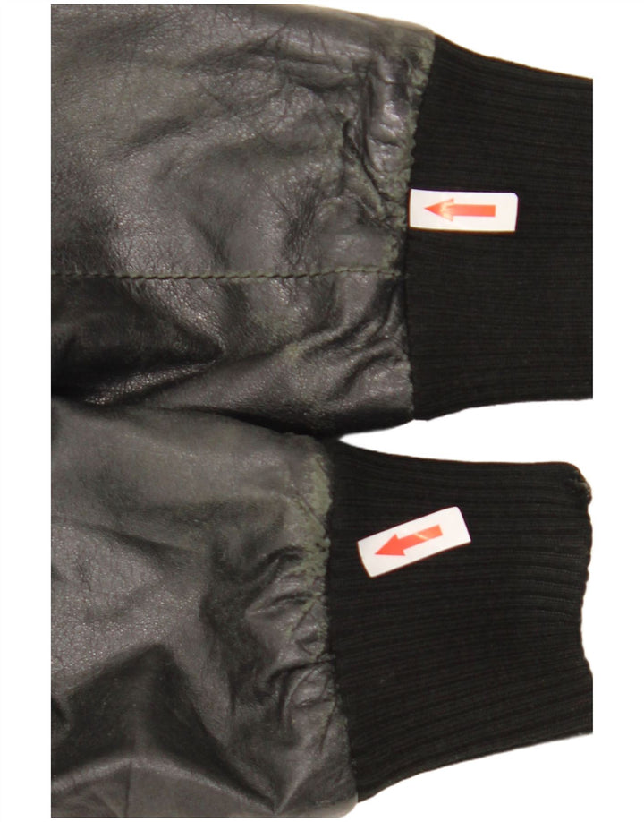 Sasch Jaqueta Feminina De Couro Crop UK 14 Médio Preto