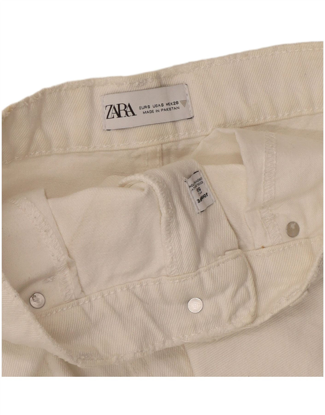 Saia jeans feminina Zara pequena W28 algodão branco