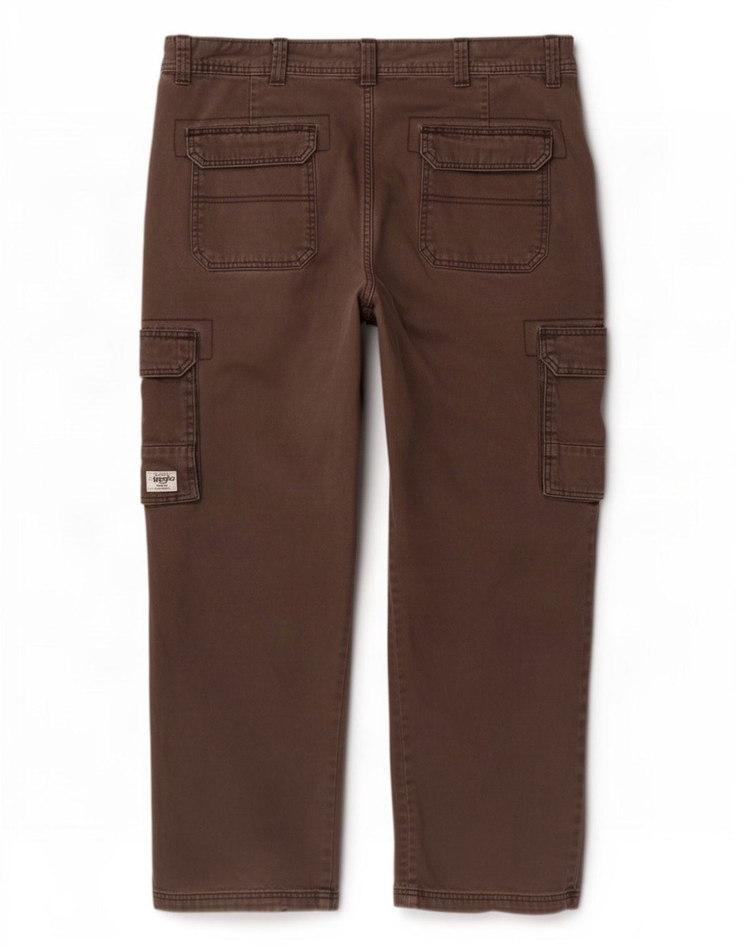 Wrangler Calça cargo masculina reta W38 L29 algodão marrom