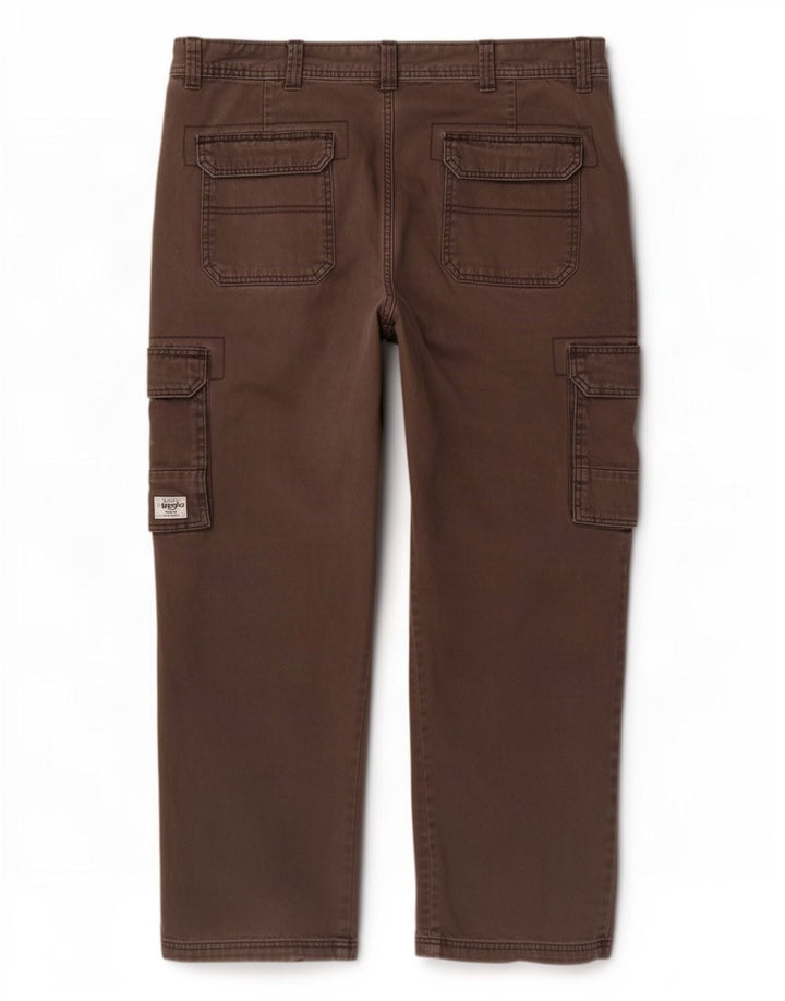 Wrangler Calça cargo masculina reta W38 L29 algodão marrom