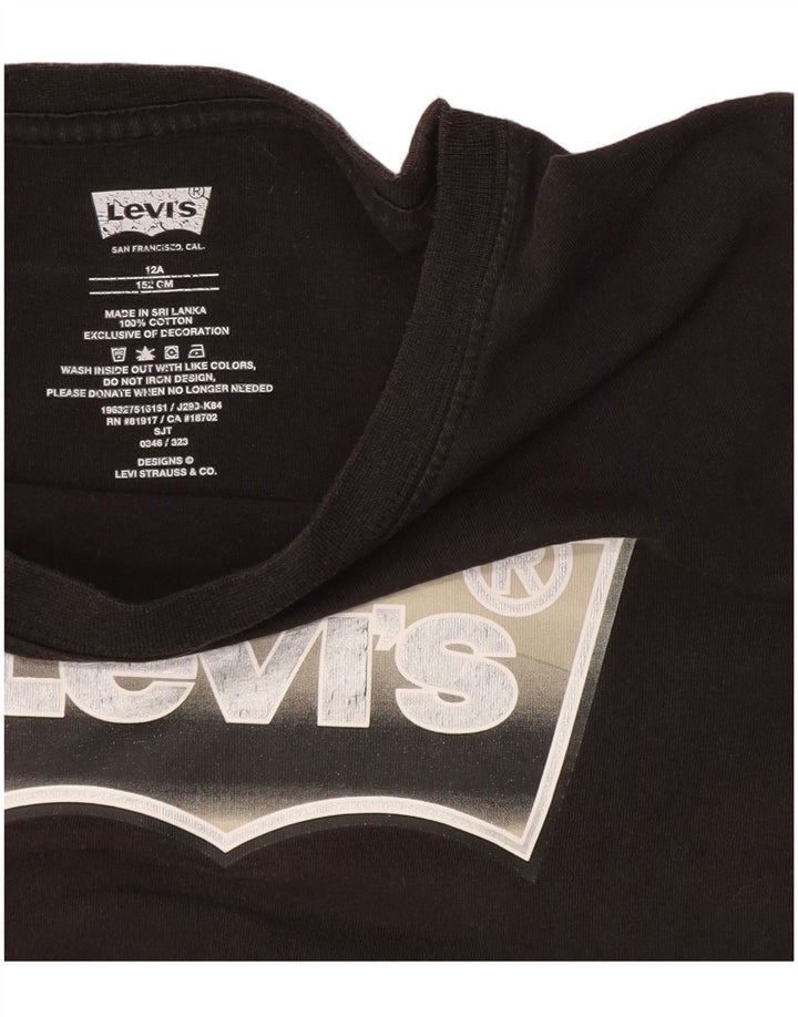 Camiseta Levi's Boys Graphic 11-12 Anos Algodão Preto