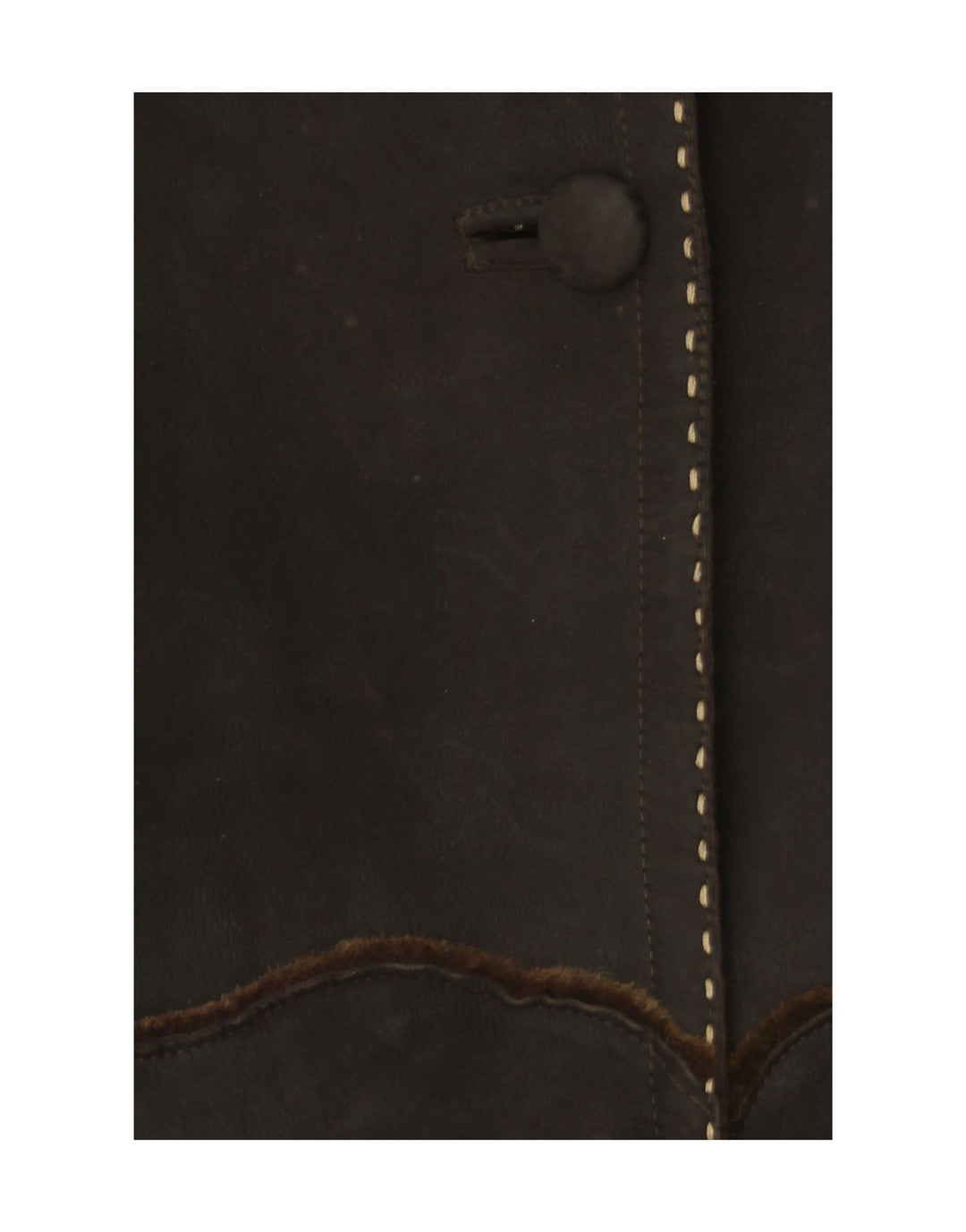 Sobretudo feminino de camurça VINTAGE Reino Unido 16 grande marrom