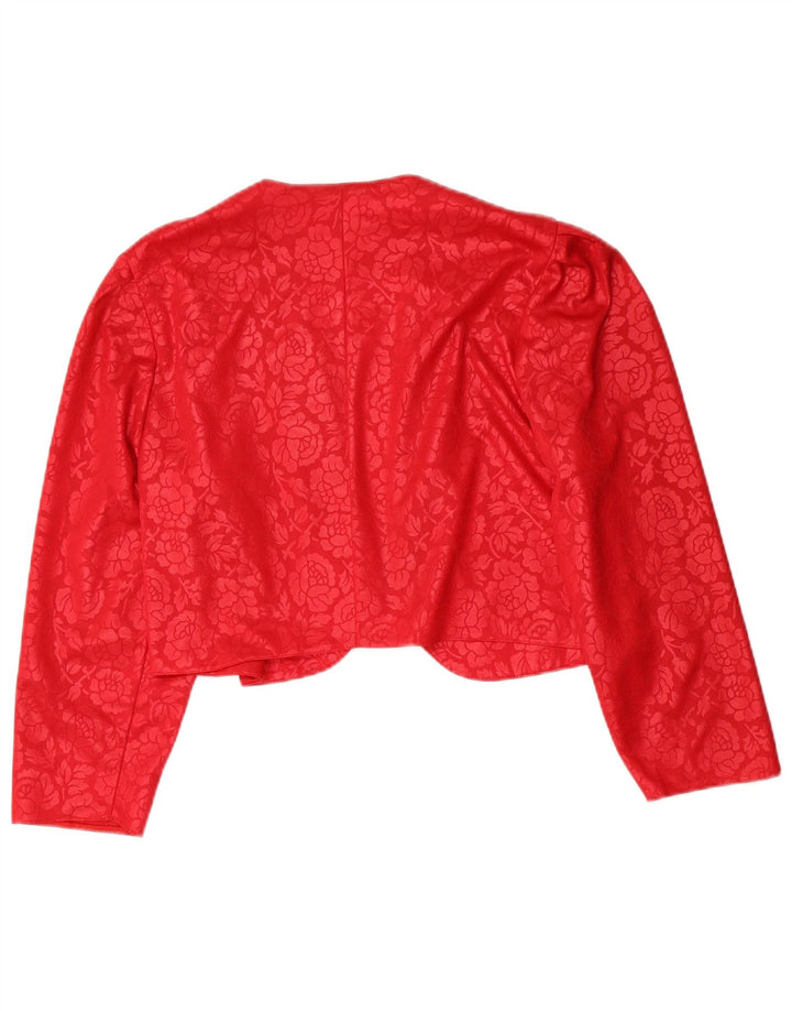 Bolero feminino C&A Top EU 38 poliéster floral vermelho médio