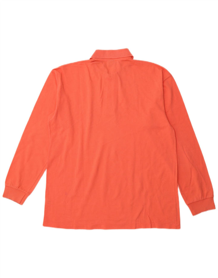 DIADORA Mens Long Sleeve Polo Shirt Medium Pink Cotton