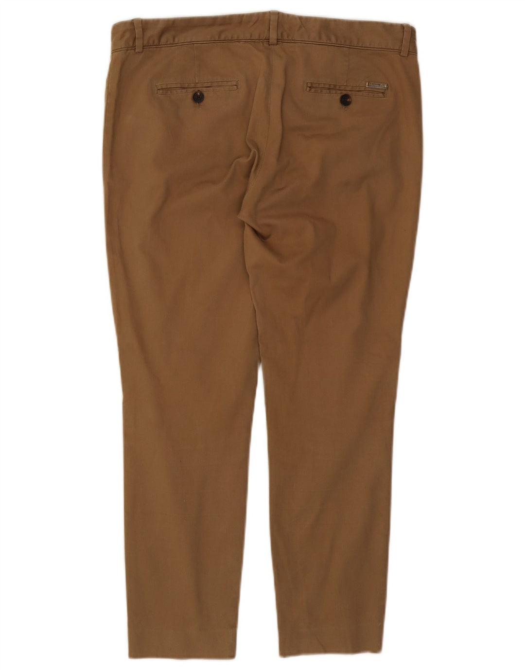 Calças cortadas justas femininas Massimo Dutti UE 42 grandes W34 L26 bege