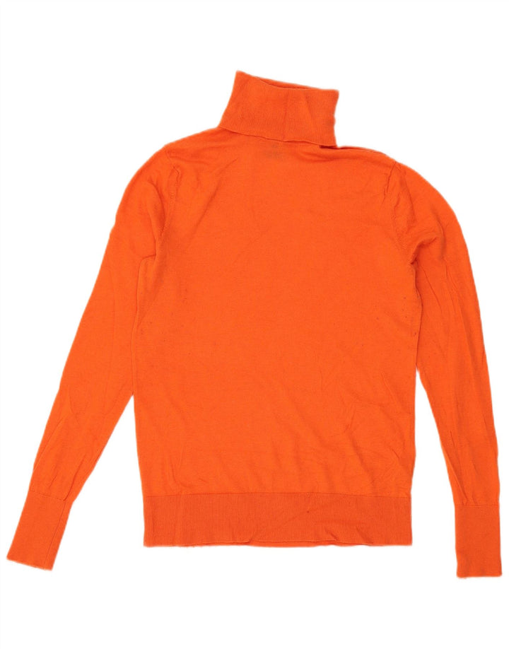 Suéter feminino Massimo Dutti com gola redonda Reino Unido 10 lã laranja pequena
