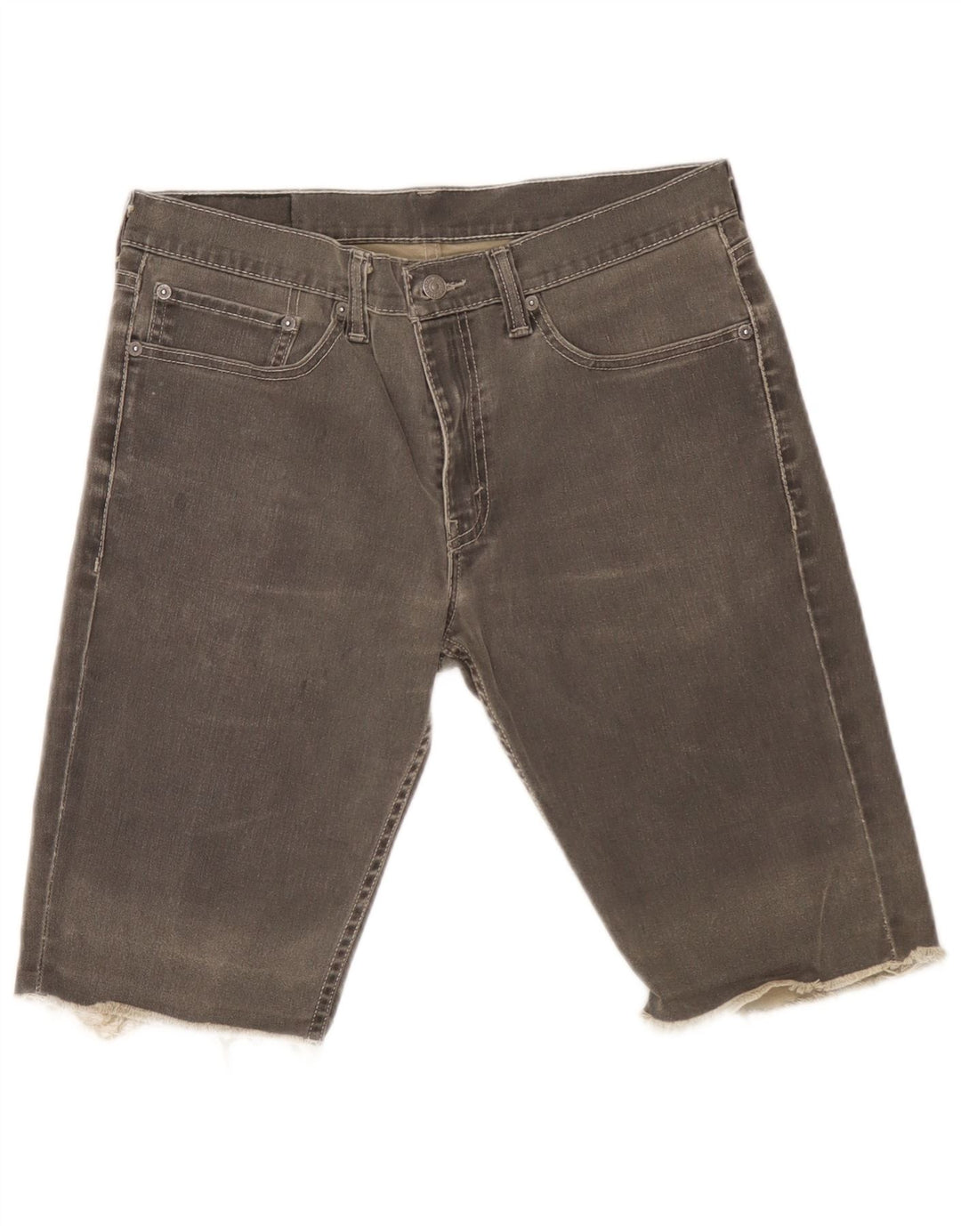Shorts jeans masculino Levi's W34 grande algodão cinza