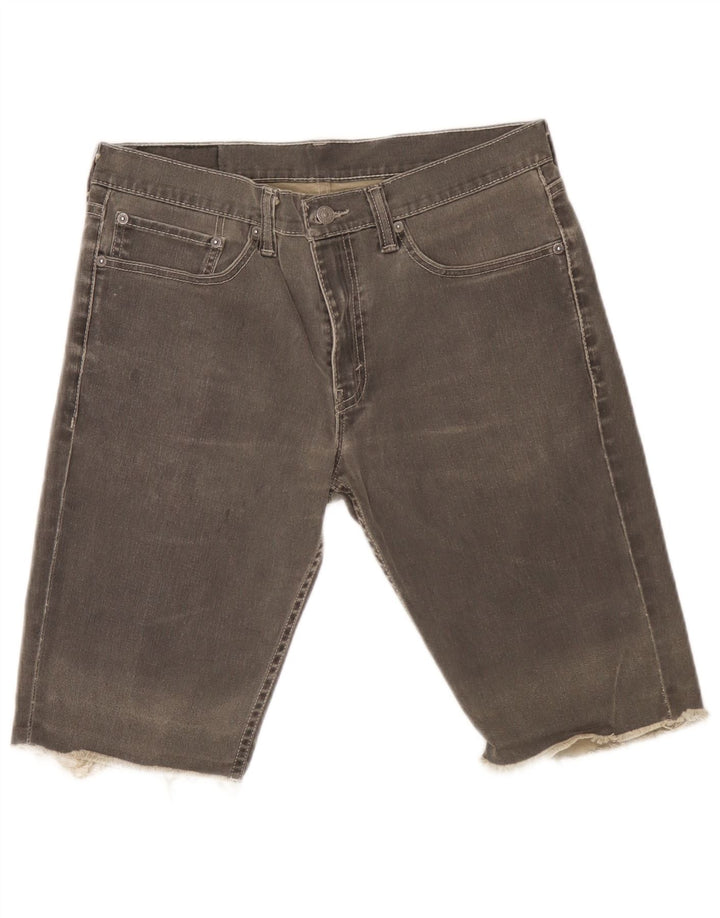 Shorts jeans masculino Levi's W34 grande algodão cinza
