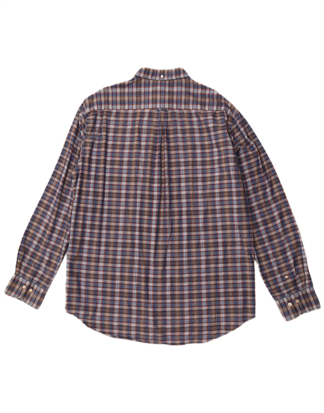 Camisa masculina GANT de ajuste regular tamanho 43/44 17 1/2 XL algodão xadrez azul marinho