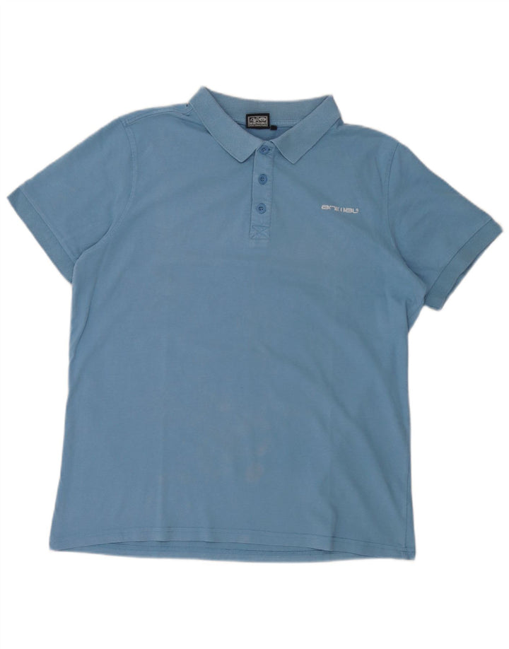 Camisa polo masculina animal grande algodão azul