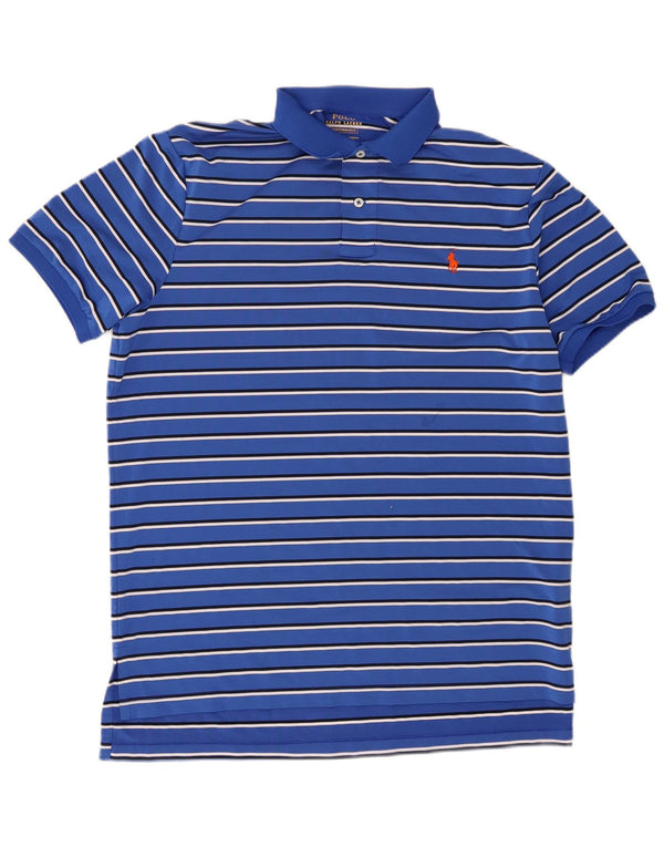 Polo Ralph Lauren Camisa masculina XL poliéster listrado azul