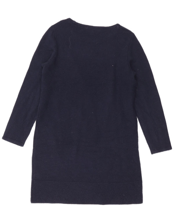Vestido jumper feminino de manga comprida Crew Clothing Reino Unido 16 grande azul marinho