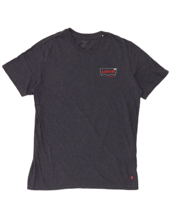 Camiseta masculina Levi's Top médio algodão manchado azul marinho