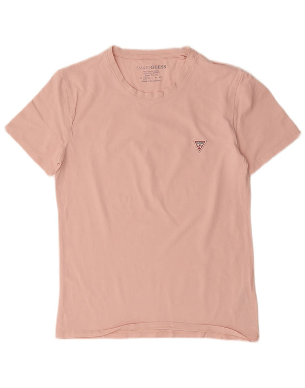 Guess Camiseta Feminina Super Slim Top UK 10 Pequeno Algodão Rosa