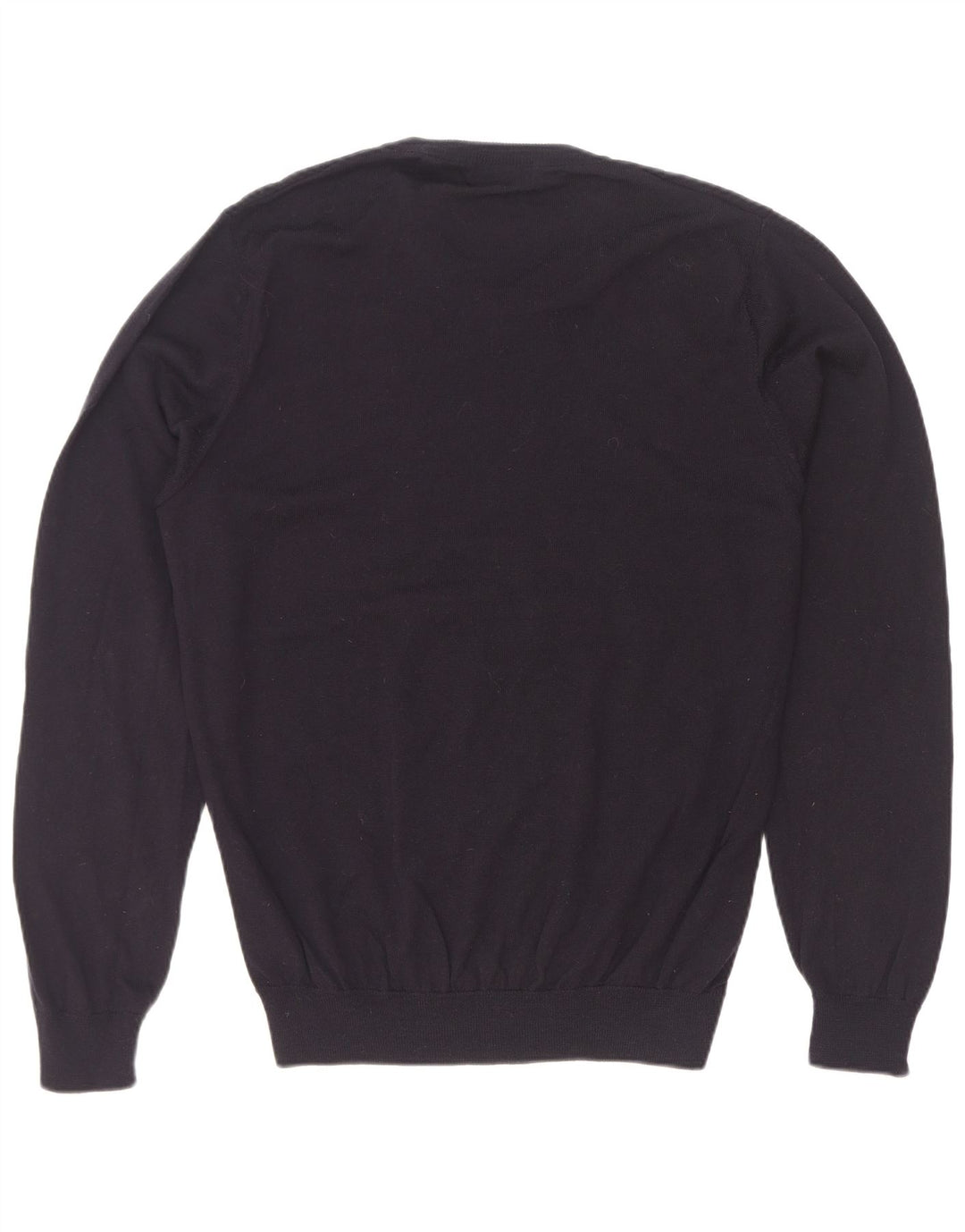 Suéter masculino Marks & Spencer com decote em V grande lã merino azul marinho