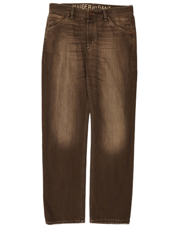 Jeans retos masculinos Gant W34 L34 algodão marrom