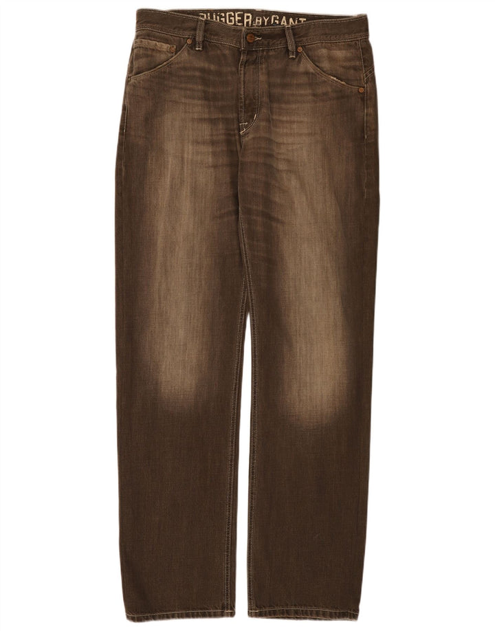 Jeans retos masculinos Gant W34 L34 algodão marrom