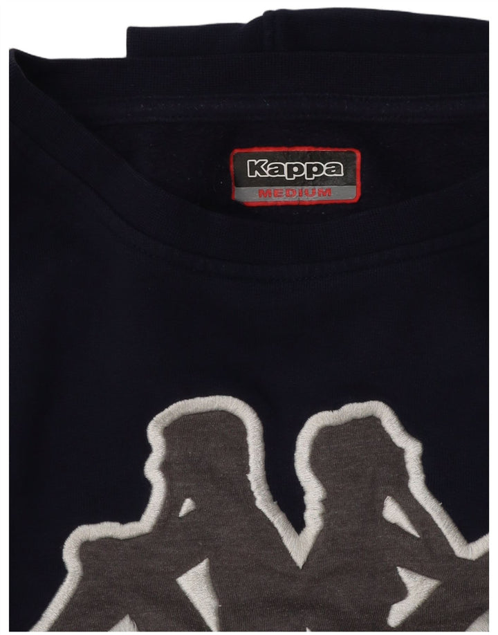 Kappa moletom feminino gráfico oversized jumper UK 14 médio azul marinho