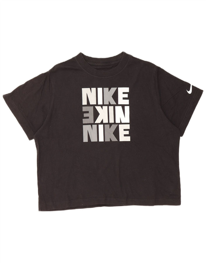 Camiseta NIKE Girls Loose Fit Crop Graphic Top 13-14 Anos XL Preto