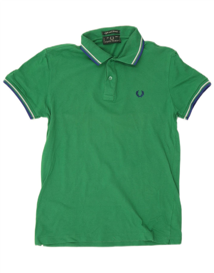 Camisa pólo masculina FRED PERRY algodão verde médio